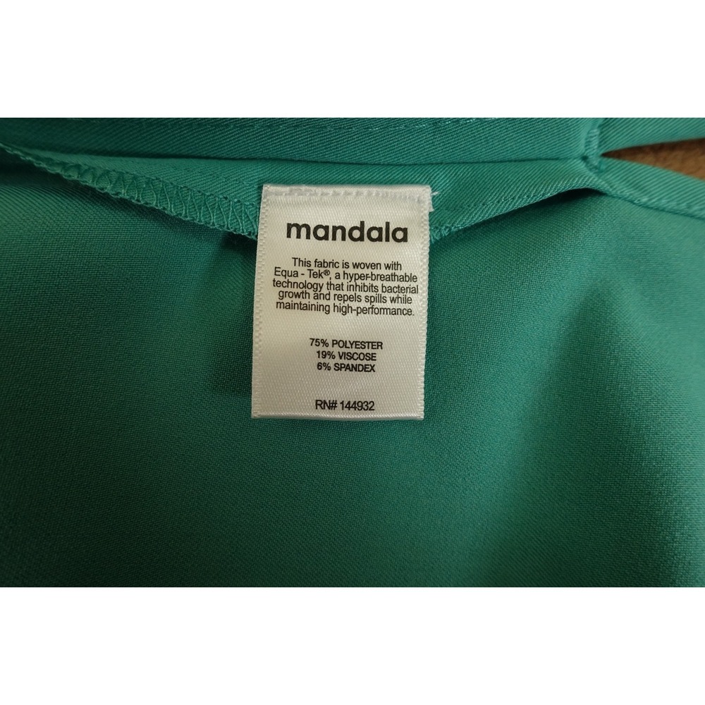 Mandala Womens Size XL Surgical Green Short Sleeve V Neck 6 Pocket Scrub Top NWT - Picture 6 of 11